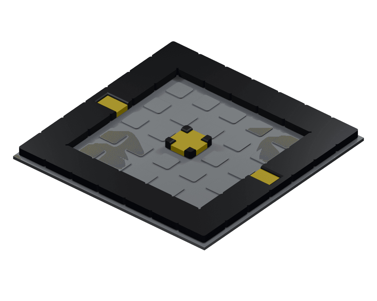 An isometric Connection Duel board in its default starting layout.
